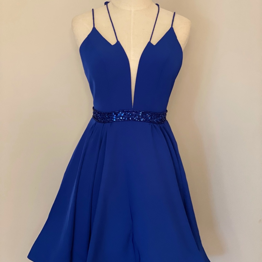 NWT Mac Duggal Blue Dress